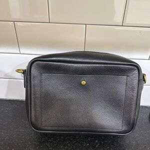 Madewell Black Belt Bag with Gold Detail